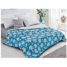 Плед Cleo Fluffy 200x220 см, белый/голубой