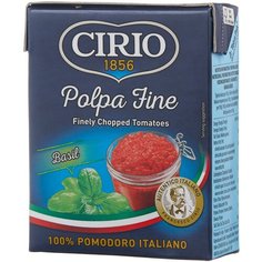 Томаты Polpa fine очищенные резаные с базиликом Cirio, 390 г