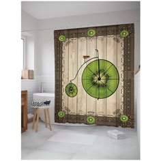 Штора для ванной JoyArty Велосипед-киви 180х200 (sc-7471)