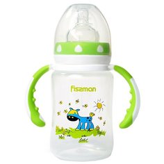 Fissman Бутылочка пластиковая с ручками 240 мл 6893\6894\6895, с рождения, салатовый