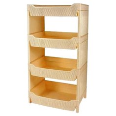 Этажерка BranQ BQ3777, материал: пластик, ШxГxВ: 46х32х86.5 см, слоновая кость