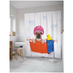 Штора для ванной JoyArty Пес в ванной 180х200 (sc-7642)