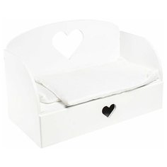 PAREMO Диван-кровать для кукол Сердце (PFD120-M) белый