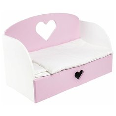 PAREMO Диван-кровать для кукол Сердце (PFD120-M) розовый
