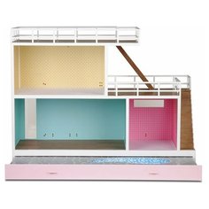 Lundby кукольный домик "Стокгольм с бассейном" LB_60903200, бежевый/розовый/голубой