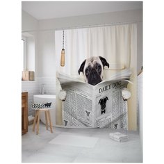 Штора для ванной JoyArty Собака с газетой 180х200 (sc-41936)