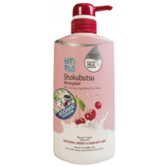 Крем-гель для душа Shokubutsu Whitening Cherry & Hokkaido Milk, 500 мл