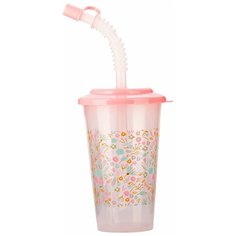Стакан baboo с трубочкой (8-105), розовый