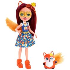 Кукла Enchantimals Фелисити Лис с любимой зверюшкой, 15 см, FXM71