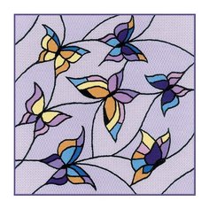 Риолис Набор для вышивания Подушка/панно Витраж. Бабочки 33 x 33 см (1625)