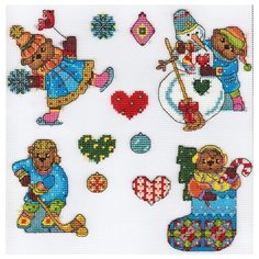 PANNA Набор для вышивания Елочные игрушки. Мишки 18.5 x 23.5 см (IG-1613)