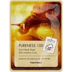TONY MOLY тканевая маска Pureness 100 Snail для поврежденной кожи, 21 мл