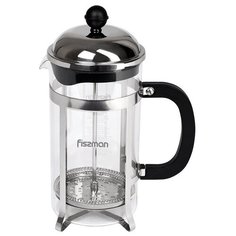 Френч-пресс Fissman Latte (0,35 л) серебристый/черный