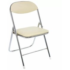 Стул Woodville Fold, металл/искусственная кожа, цвет: бежевый