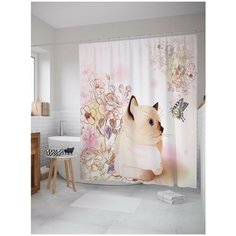 Штора для ванной JoyArty Игривый котик 180х200 (sc-4457)