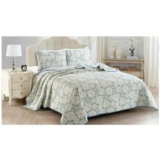 Комплект с покрывалом Cleo Melody 230х250 см, белый/синий