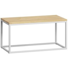 Столик журнальный Loftyhome Бервин, ДхШ: 80 х 40 см, натуральный с белым основанием