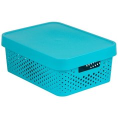 CURVER Корзина с крышкой Infinity 36x27x14см бирюзовый