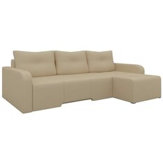 Угловой диван Мебелико Манхеттен угол: справа, размер: 230х147 см, спальное место: 204х139 см, обивка: искусственная кожа, бежевый экокожа