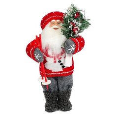 Фигурка Maxitoys Дед Мороз с лыжами 32 см красный/белый/серый
