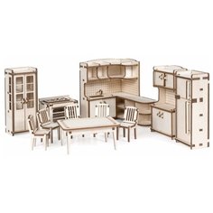 Сборная модель Lemmo Набор мебели Кухня для кукольного дома Венеция (00-67)