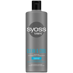 Syoss шампунь Men Clean&Cool Глубокое очищение для нормальных и жирных волос, 450 мл