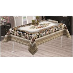 Скатерть DO & CO Buket 10572 160х300 см бежевый/коричневый
