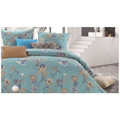 Постельное белье 1.5-спальное Valtery С-183, сатин, 70 х 70 см, голубой