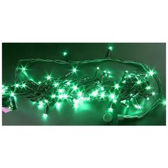 Гирлянда Rich LED Нить RL-S10C-24V-B, 1000 см, 100 ламп, зеленые диоды/черный провод