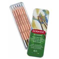 Карандаши цветные 6цв. Derwent Academy Metallic, 98200
