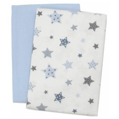 Многоразовые пеленки UNDER the BLANKET фланель 115х115 см голубой/звездочки 2 шт.