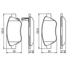 Дисковые тормозные колодки передние Bosch 0986495237 для Opel Adam, Opel Corsa (4 шт.)