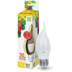 Лампа светодиодная ASD LED-СВЕЧА НА ВЕТРУ-STD 3000K, E27, CA37, 3.5Вт