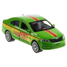 Машинка ТЕХНОПАРК Skoda Rapid Спорт (SB-18-22-SR-S(G)-WB), 17 см, зеленый/желтый
