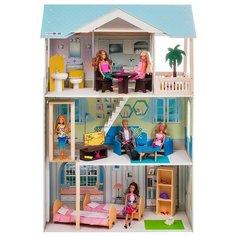 PAREMO кукольный домик "Лацио" (с мебелью) PD318-16, голубой/белый