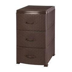Комод Violet Ротанг 3 секции , размер: 38х48 см , цвет: коричневый