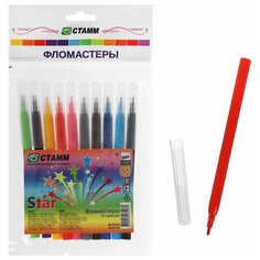 Фломастеры СТАММ Star10 цветов, 3959048 3 упаковки