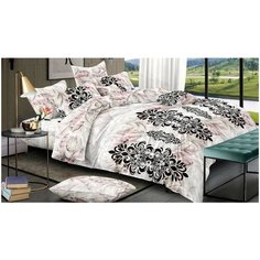 Постельное белье 1.5-спальное Amore Mio Vintage, 70 х 70 см, бежевый/розовый