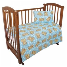 Комплект Ангелочки 3001 одеяло 140х110 см + подушка 40х60 см голубой