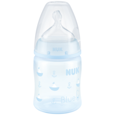 NUK First Choice Plus Baby Rose&Blue бутылочка полипропиленовая с соской из силикона, 150 мл, с рождения, лодки