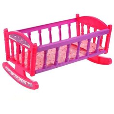 Кроватка для куклы Наша Игрушка 38*22 см, с аксессуарами, 3 предмета (DH-2)