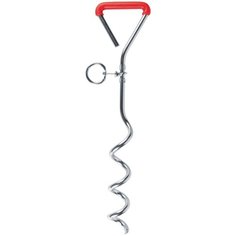 TRIXIE Фиксатор для крепления тросового поводка на газоне серебристый / красный