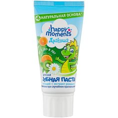 Зубная паста Happy Moments Дракоша со вкусом фруктовой мяты от 1 до 8 лет, 60 мл