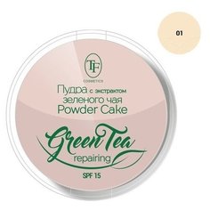 TF Cosmetics Компактная пудра с экстрактом зеленого чая Green Tea Compact Repairing Powder Cake 01 фарфоровый