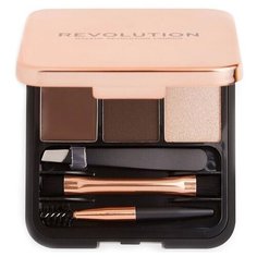 REVOLUTION Палетка для бровей Brow Sculpt Kit dark brown