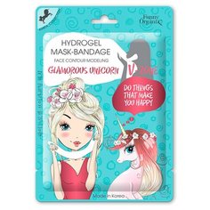 Funny Organix Glamorous Unicorn Гидрогелевая маска-бандаж для моделирования овала лица, 8 г