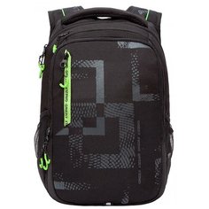 Рюкзак Grizzly RU-138-1, черный/салатовый