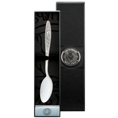 Ложка столовая Кольчугинский мельхиор "Морозко" посеребренная с чернью