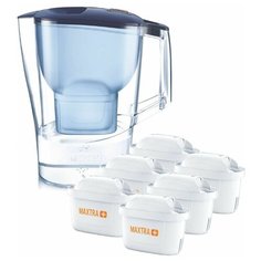 Кувшин Brita Aluna XL MX+, 3.5л синий+6 картриджей Макстра+жёсткость эксперт