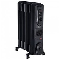 Масл. обогреватель DELTA D49F-9 черный: 9 секций, 2000 Вт, вент.